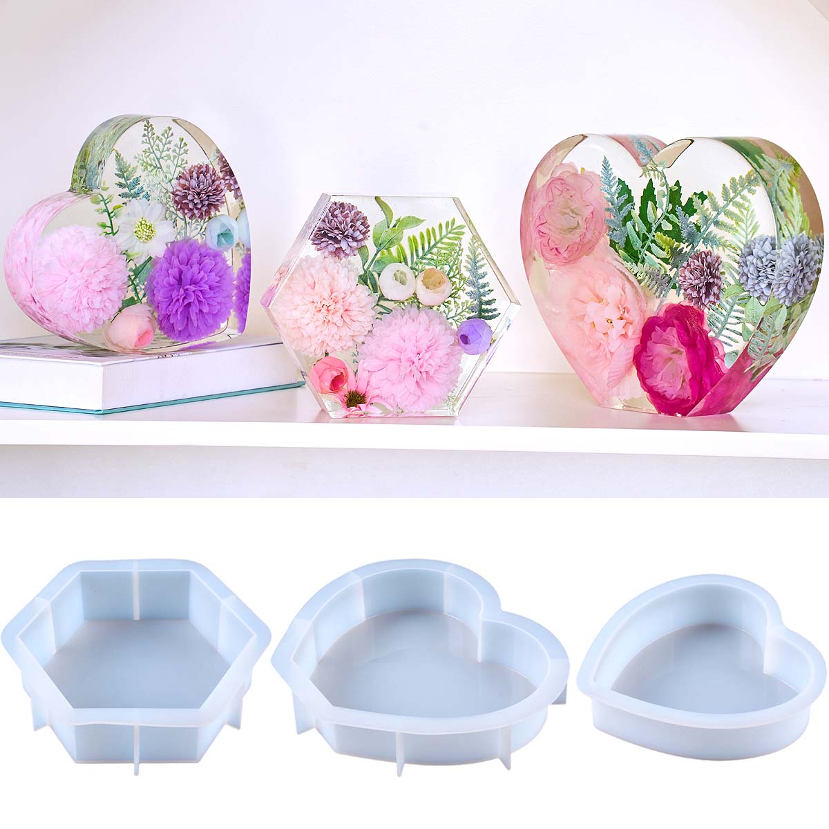 Resin Craft Ideas - 대형 사랑 모양 실리콘 몰드 DIY