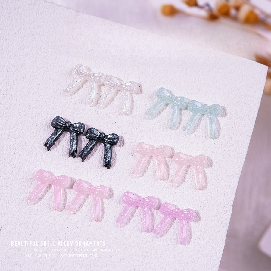 Resin Glitter Pack - 100개/팩 새로운 글리터 나비 넥타이 야광