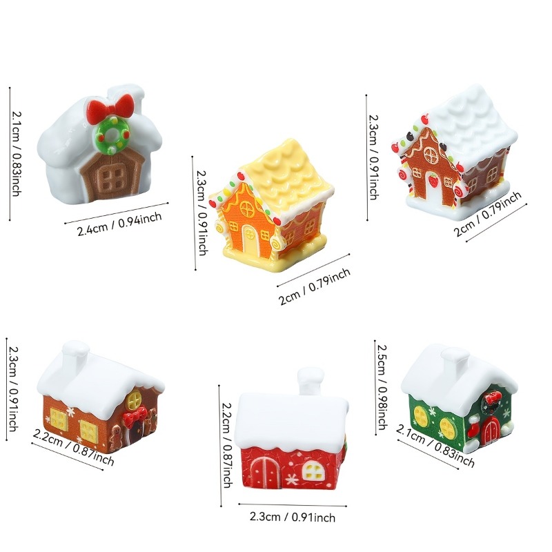 6개입 레진 진저브레드 하우스 장식, 미니어처 오너먼트 - Resin Crafts Diy 리뷰 및 가격