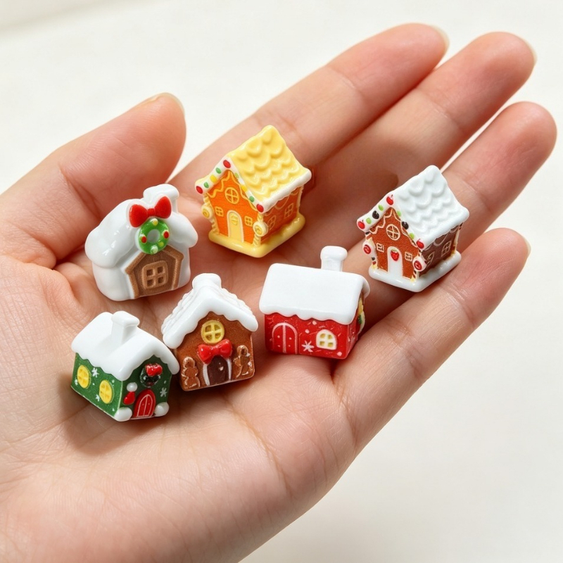 6개입 레진 진저브레드 하우스 장식, 미니어처 오너먼트 - Resin Crafts Diy 리뷰 및 가격
