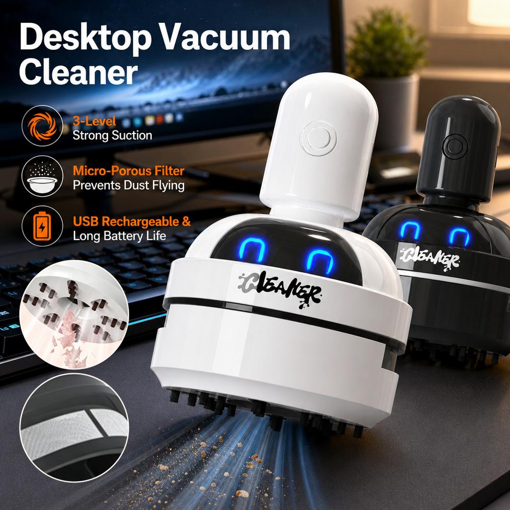 데스크탑용 진공 청소기, 만화 디자인, USB 충전 방 - Vacuum Chamber Small 리뷰 및 가격