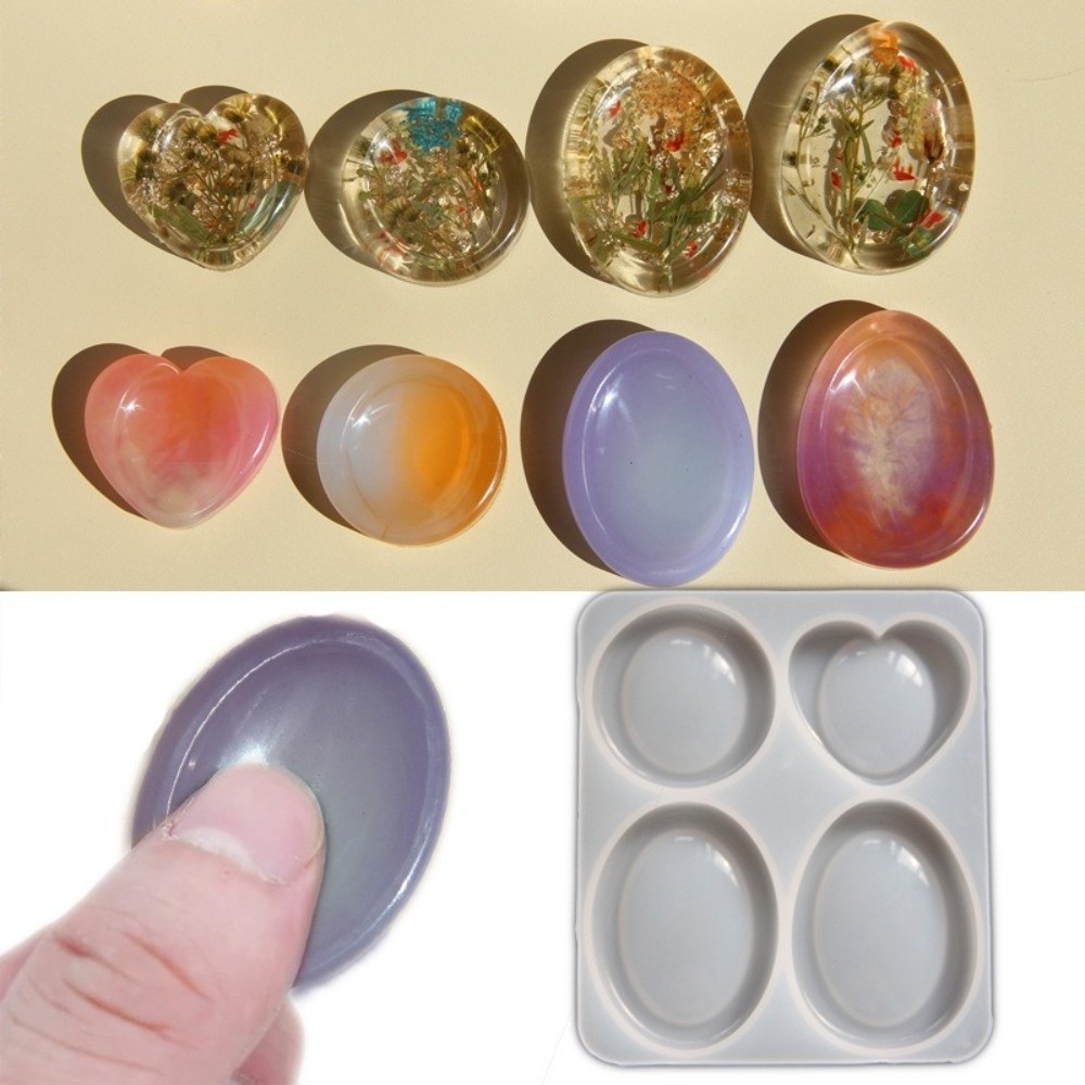 새로운 실리콘 포켓 스톤 몰드, 4가지 디자인, 하트  - Resin Craft Ideas 리뷰 및 가격