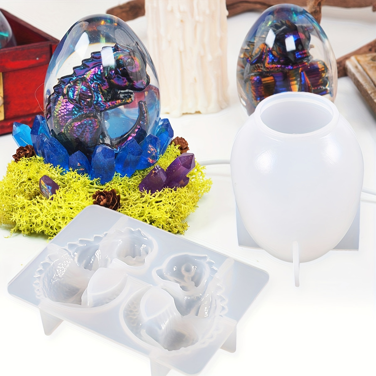 실리콘 드래곤 에그 몰드, 2개 세트, 공룡 알 레진  - Resin Craft Ideas 리뷰 및 가격