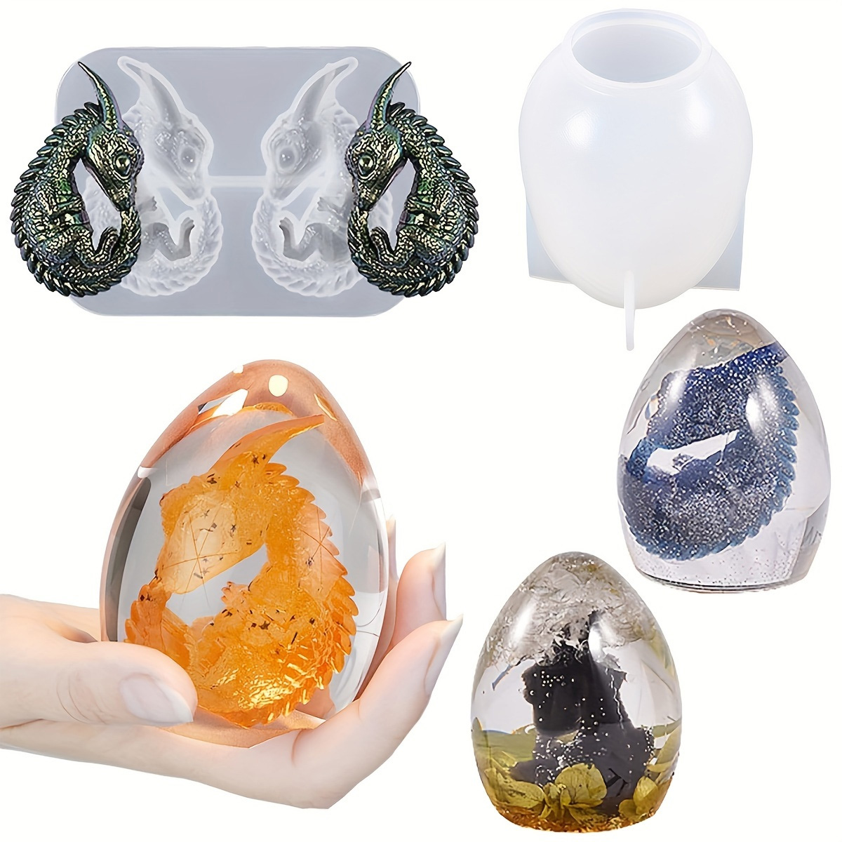 실리콘 드래곤 에그 몰드, 2개 세트, 공룡 알 레진  - Resin Craft Ideas 리뷰 및 가격