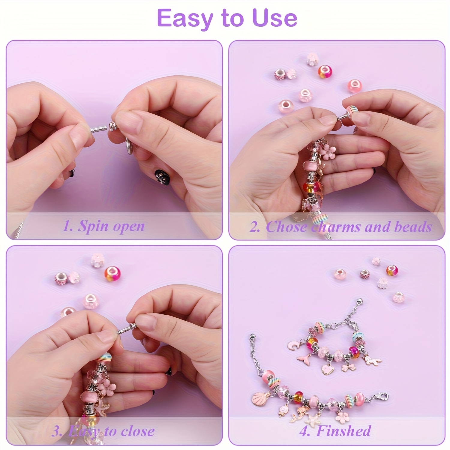 보라색 보석 상자와 핑크색 장식이 들어 있는 68개의  - Resin Crafts Diy 리뷰 및 가격
