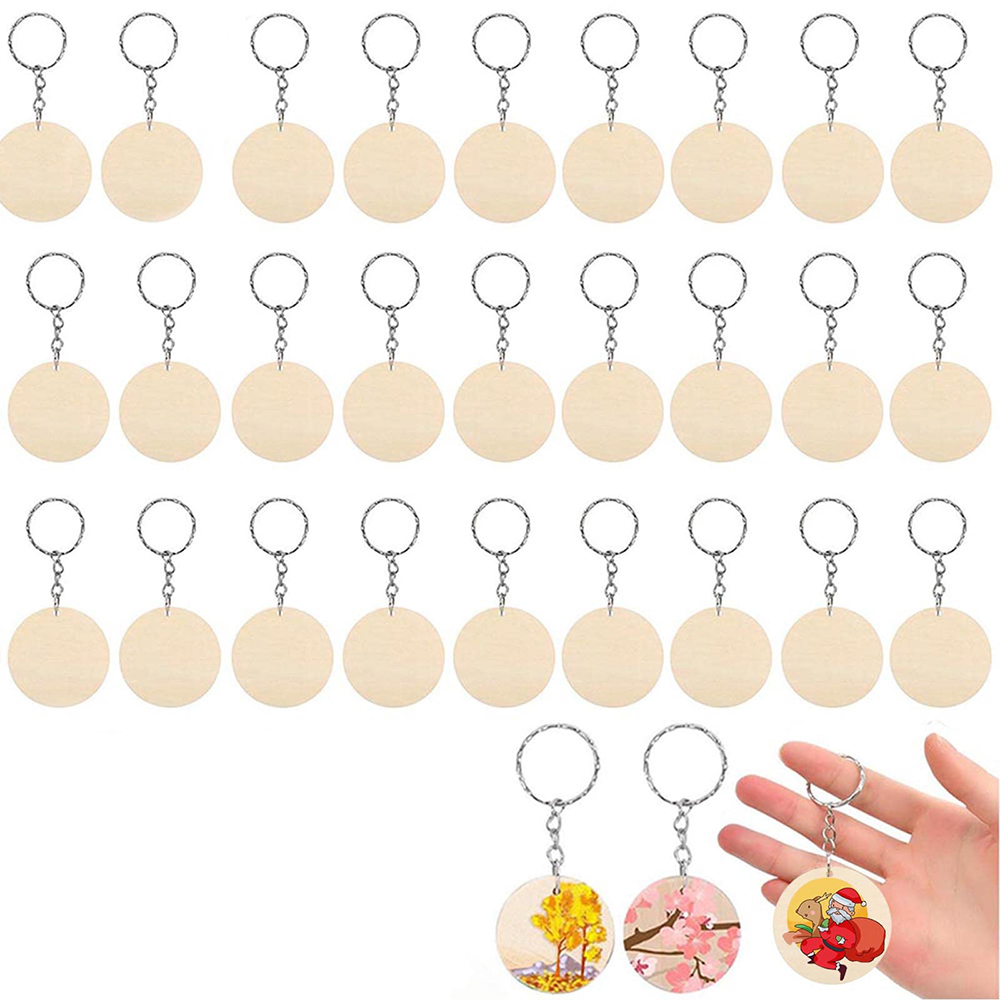 180PCS 빈 둥근 모양의 나무 키 체인 키 링으로  - Wood Ring Blank 리뷰 및 가격