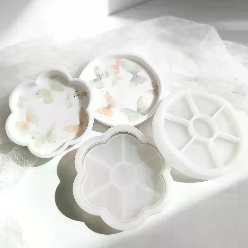 꽃 모양/둥근 모양 트레이 실리콘 몰드, DIY 수제  - Resin Craft Ideas 리뷰 및 가격